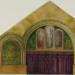 Design for church interior with Noli Me Tangere window